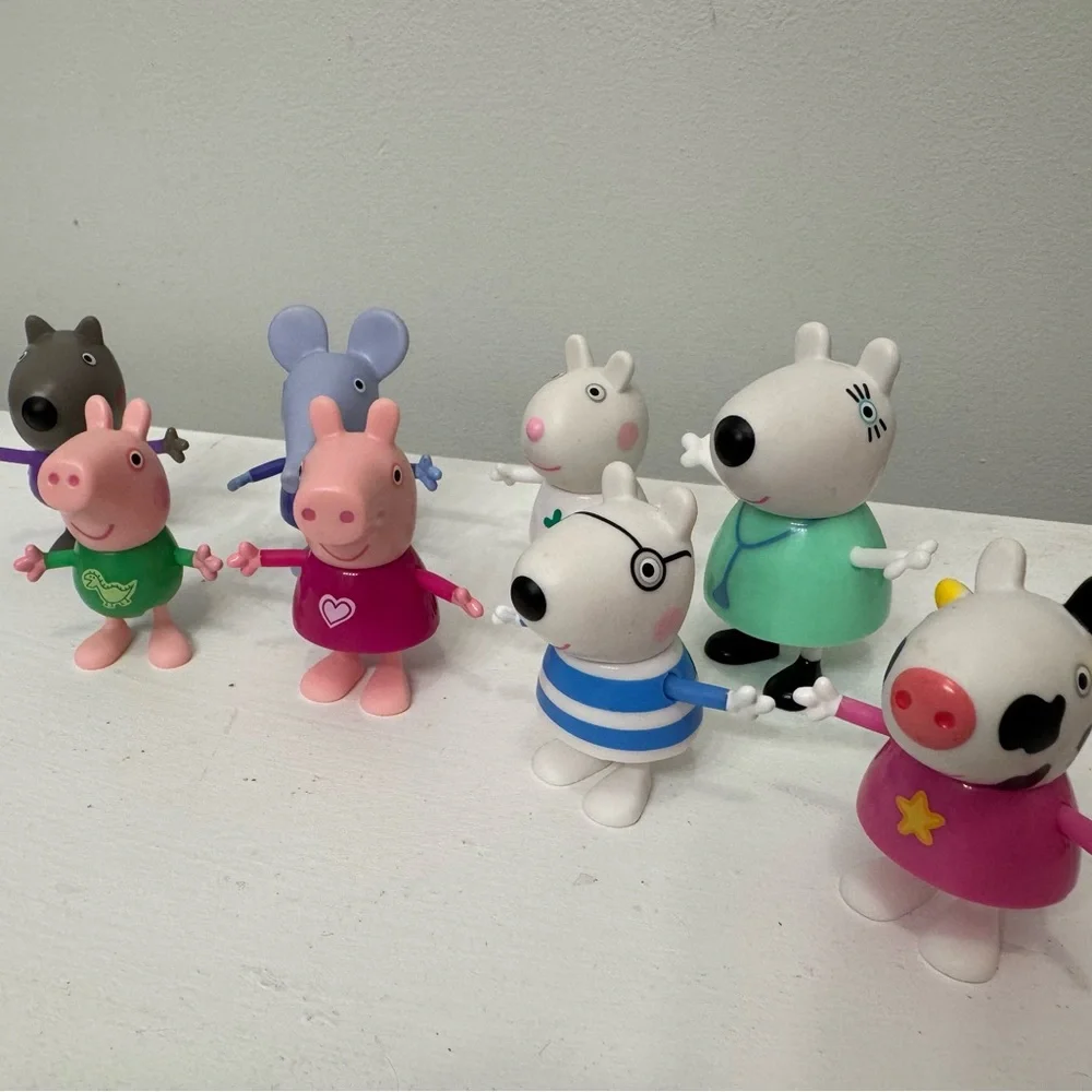 Peppa Pig Friends Figurine Set - Pink, Blue, Green